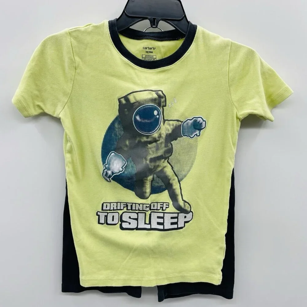 Carters Youth Boys Size 14/14A 2-Piece Astronaut Snug Fit Cotton Pajamas‎ Gray